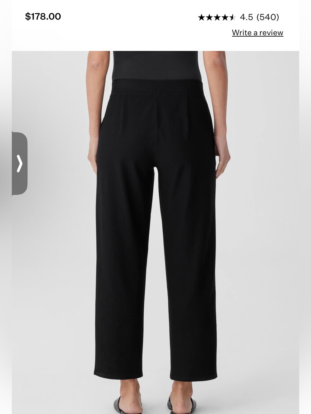 Eileen Fisher wide leg pants Black size XXS Straight-Leg Pull-On Pants - Picture 10 of 11
